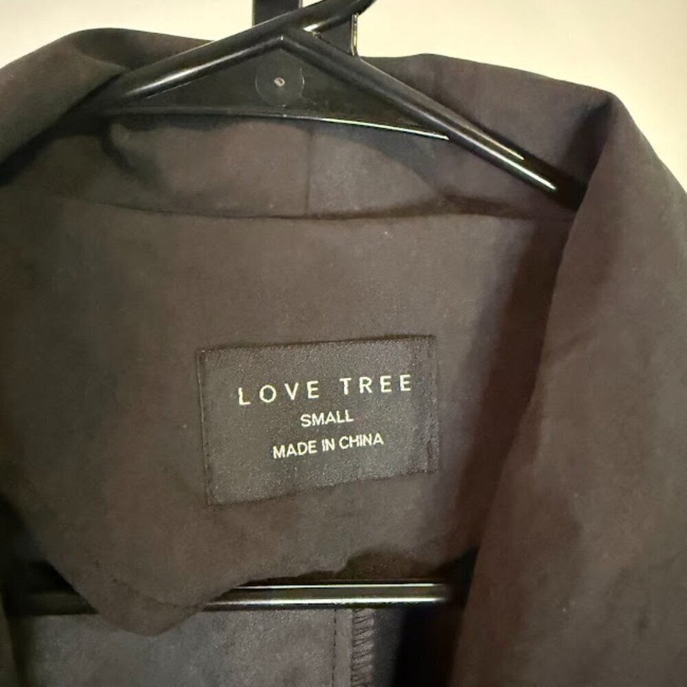 Love Tree Black Lightweight Trench Coat - Picture 3 of 5